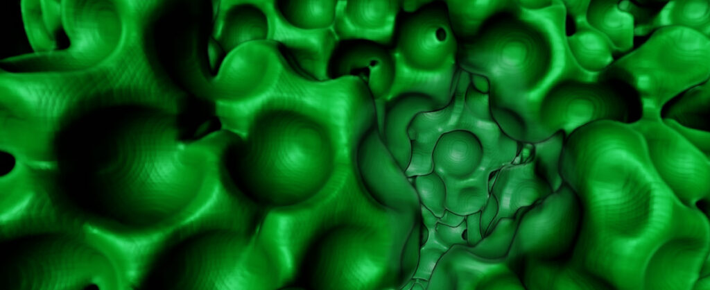 Green model with bubbles. Illustration