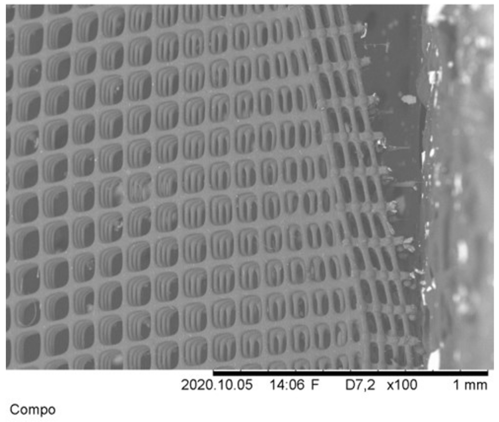 Ordered 3D conductive microstructures with fine details structured over large areas.