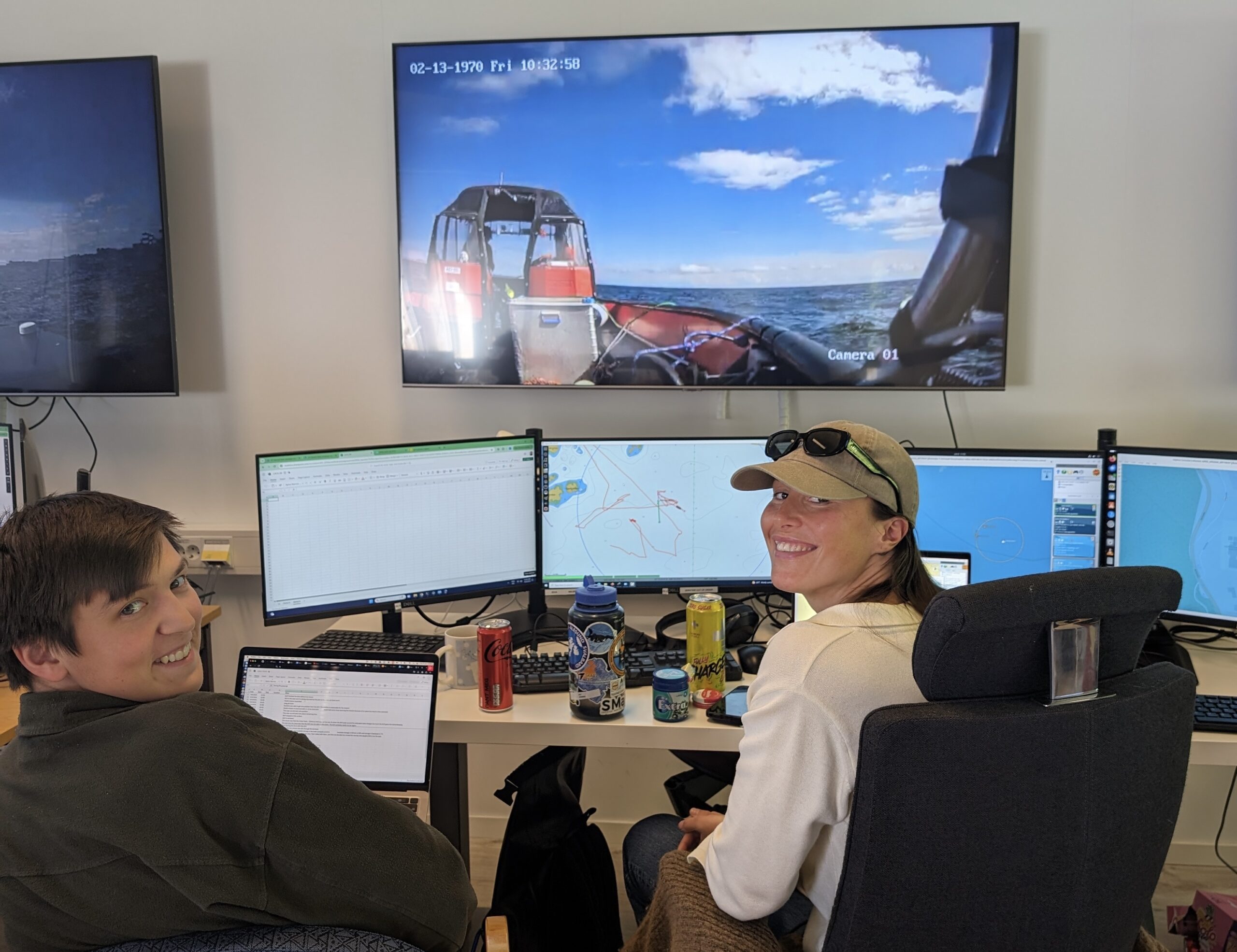 Karoline Barstein (to the right) on a summer campaign for remote controlling of robots